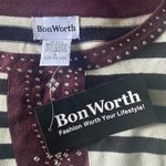 Bonworth {BNWT} ~ ~ striped lightweight sweater with rhinestones down the front Photo 5
