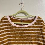 Free People  Caramel Stripe Breton Stripe Pullover Sz M Photo 2