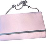 Lunar Elegance Womens Satin Flap Chain Strap Clutch Evening Silver Pale Pink OS Photo 0