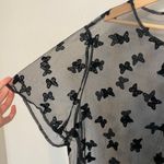 SheIn Womens Size 3X Sheer Mesh Velvet Butterfly Top Shirt Whimsigoth Dark Fairy Photo 1