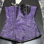 NWT Charmian Corset Jacket Belt Bag Set Royal Purple Lace Size Medium Photo 0