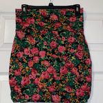 Kohls Lily Rose Floral Bodycon Mini Skirt Medium Juniors Black Pink Photo 0