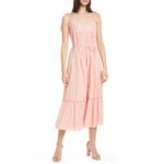 NWT La Vie Rebecca Taylor Kelsey in Blossom Pink Clip Dot Cotton Sundress L Size L Photo 1