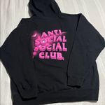 Anti Social Social Club Black Hoodie with Pink Graphic Size L Photo 2
