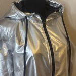 Forever 21 Metallic Hooded Jacket, Size M Photo 4