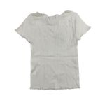 Honey Punch - Ribbed Pointelle Knit Short Sleeve Top in Ivory Photo 2