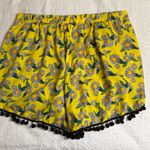 Tea N Rose  Yellow Floral High Waist Shorts Photo 1