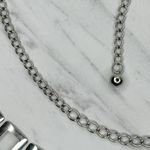 Open Back Geometric Silver Tone Metal Chain Link Belt One Size (OS) Photo 10
