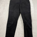 Lee Magram Suede Leather Pants Womens 10 Black (27x30) VTG Western Boho Photo 0