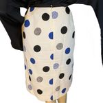 Talbots WOMAN PETITES WHITE W/BLUE & BLACK POLKA-DOTS COTTON SKIRT (18WP) Photo 4