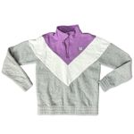 FILA Purple White Gray Retro Chevron 1/4 Zip Pullover Sweatshirt Fleece size S Photo 1