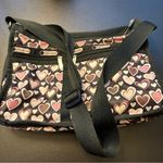 LeSportsac  Deluxe Everyday travel Bag adjustable strap HEARTS Pink Black Nylon Photo 14