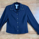 Sag Harbor  Size 8 Navy Blue Long Sleeve Jacket with Shoulder Pads Photo 0