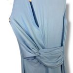 Lulus NWOT Kamara Light Blue Mesh Cutout Knotted Midi Bodycon Dress Small Photo 6