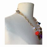 Chico's Chico’s NWT Bohemian Statement Necklace Gold Tone Chains Colorful Multi Charm Photo 5