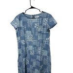 Villager Sport Liz Claiborne Blue Patchwork‎ Denim Maxi Dress Short Sleeve 12 Photo 1