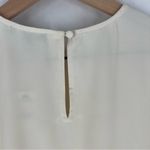 EXPRESS Elegant Cream Chiffon Blouse with Scalloped Edges Short Flutter Sleeves Photo 6