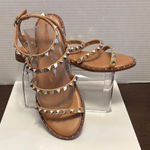 Cushionare CushionaireTan Gladiator Sandals with Silver Studs Photo 0