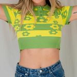 11th Statement Mod Flower Knit Crop Top Photo 1