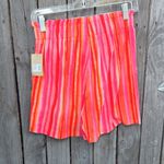 Lucy Paris  Striped Pink and Orange Women's Shorts Photo 2
