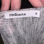 Red Haute  grey waffle knit flare sleeves stretchy sweater Photo 6