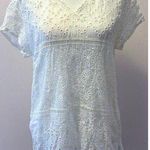 Johnny Was Eyelet Floral Cut Out Shortsleeve Top Blouse Size S Photo 0