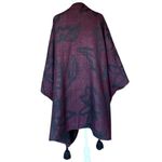 Cleobella  Burgundy Tassel Cape Cardigan Kimono Capelet One‎ Size Photo 5