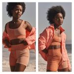 Free People NEW Movement High Waist Ribbed Bike Shorts M/L Orange Photo 1