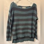 Michael Stars  Dropped Shoulder Stripe Sweater Green & black striped size small Photo 2