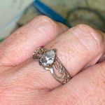 Signed Pear Cut Crown Tiara Design size 7 Silver Photo 2