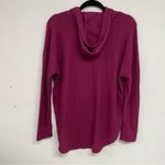 Chaser Magenta Pink Waffle Knit Long Sleeve Hooded Thermal Sweater Womens M Photo 5