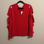 Skull Cashmere Red  Slashed Sleeve sweater C49 Photo 3