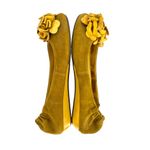 Chocolat Blu Vivian Yellow Suede Ballet Flats Floral Accent Size 8.5 Photo 4