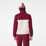 FIGS On-Shift High Pile Fleece Pullover Jacket in Deep Cranberry, Size X-Small Photo 6