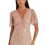 Mac Duggal NEW Size 10 Style 35109 Pink Embellished Flutter Sleeve Gown NWT Photo 1