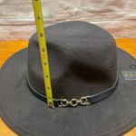 W•S•B Brown Fedora Hat Size 58 Faux Leather Band W/Buckle Decoration gold chain Photo 5