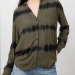Rails  Hunter Tie Dye Herringbone Button Up Shirt Olive Green Black Waves Medium Photo 3