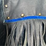 Levi's  denim jacket customized  with leather yokes, studs, and fringes size XXL Photo 8