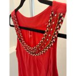 Sonoma  Sleeveless Braided Beaded Neckline Trim Womens Size L Vibrant Orange Top Photo 5