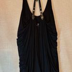 Aryn K  Black Jersey Overalls Dress Side Large Photo 3