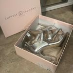 Chinese Laundry  Sabrie Stiletto Heels 7 / 37.5 Silver Metallic Photo 14