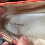 Etienne Aigner  Orange Espadrille Flats with Floral Detail Leather Upper Size 6 Photo 5