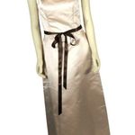 Bill Levkoff NWT Tan Satin Brown Belt Strapless Formal Bridesmaid Dress size 10 Photo 0