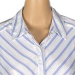 Free People  white with light blue stripes long sleeve button down Medium EUC Photo 1