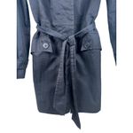 Ann Taylor Loft Black Cotton Blend Trench Coat Belted Womens Size 6 Photo 3