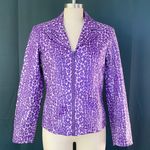 Vintage 90s Selene Sport Purple Cheetah Jacket Photo 0