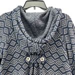 For Cynthia  Hooded Jacket Womens S Blue Wool Blend Geometric Coat Boho Folklore Photo 6