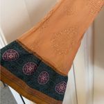 Johnny Was  silk eyelet blouse size small. Peachy/orange & teal green color Photo 3