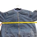 Blue Blush Women’s M Oversized Denim Bomber Jacket Blue Insulated Chore Barn Photo 13