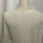 White Crochet Knit Sweater swim cover up crop long sleeve large NWT Photo 4